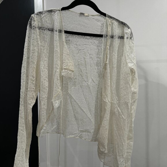 House of CB LEALA IVORY FLORAL LACE TRIM TOP Size XL - Picture 2 of 5